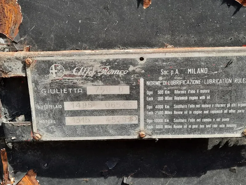 Alfa Romeo Giulietta Spider 1300 Passo Corto del 1958 35