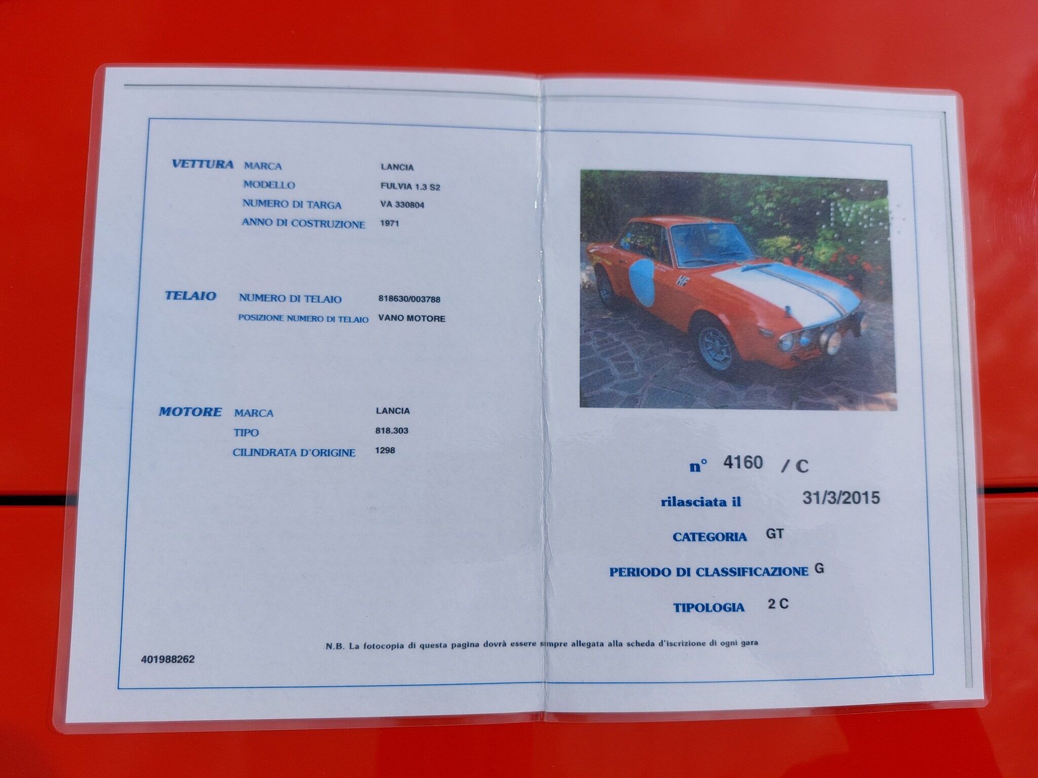 Lancia Fulvia Coupè 1300 del 1971 preparata gare 10