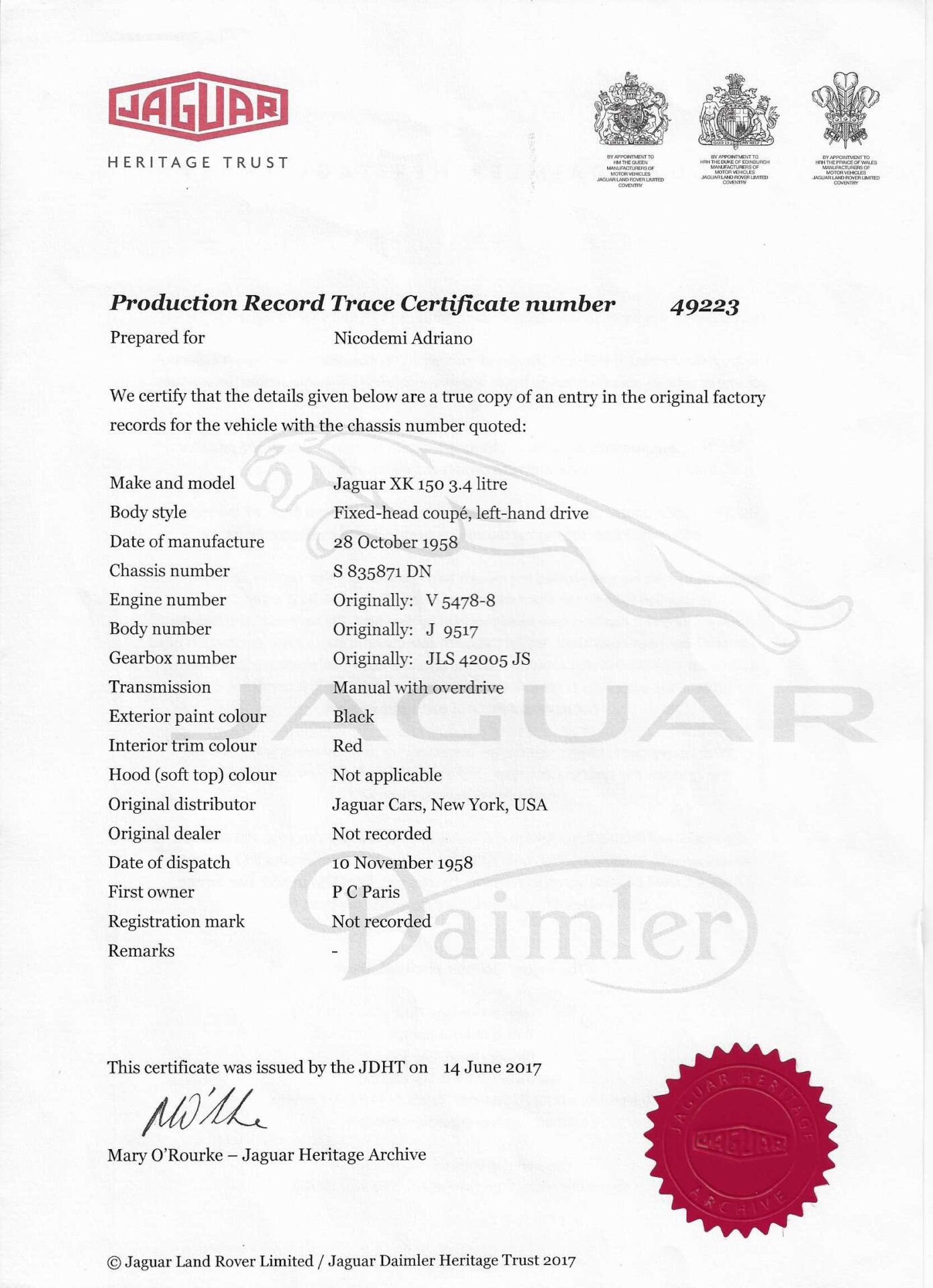 Jaguar Xk 150 Fhc 3.4 Litre 75