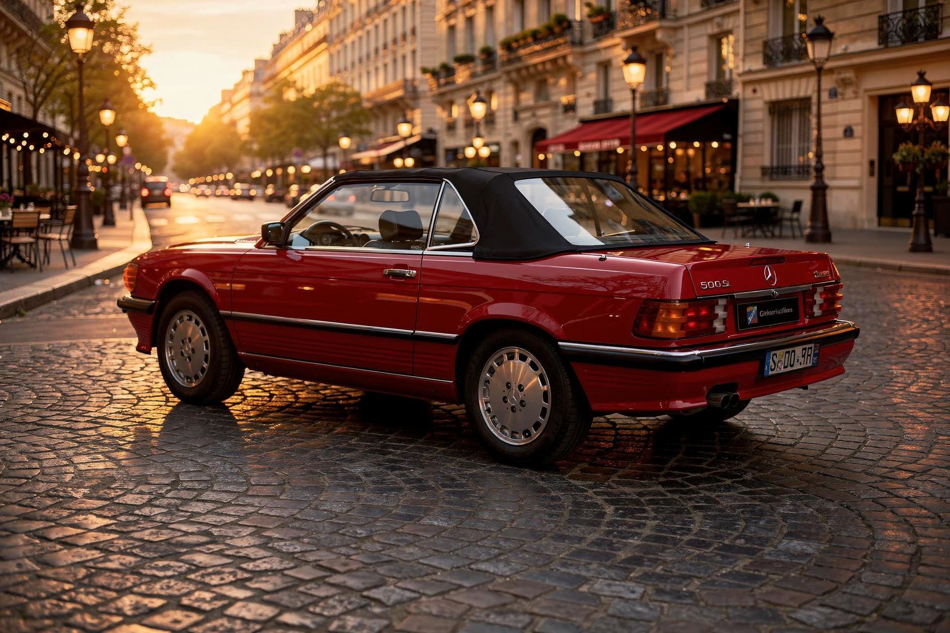 1992 Mercedes-Benz 500 SL Almandinrot Metallic with fabric black