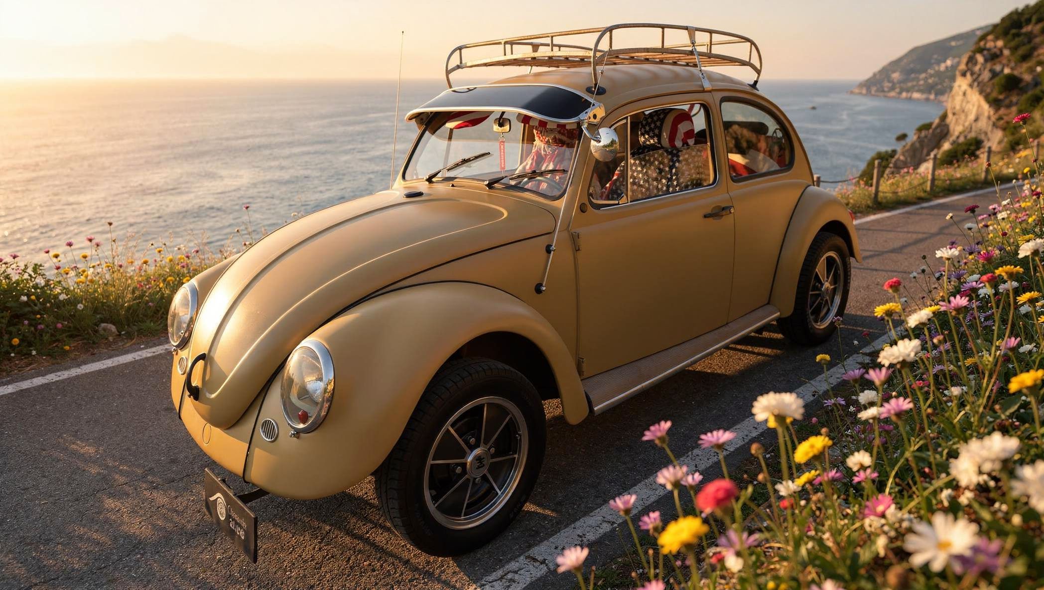 VOLKSWAGEN Maggiolone vetro piatto ASI anno 1975