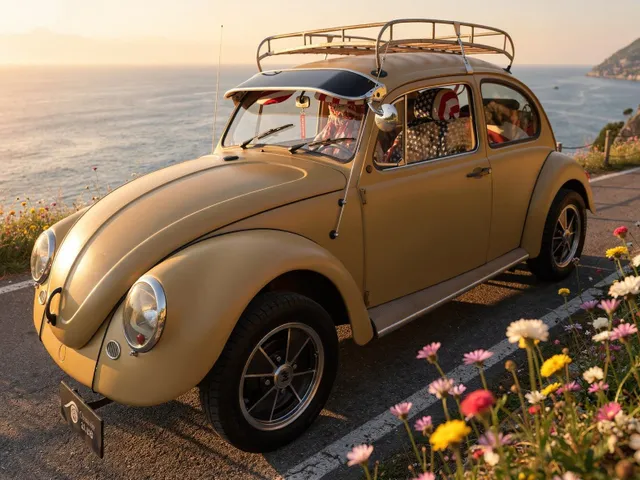VOLKSWAGEN Maggiolone vetro piatto ASI anno 1975