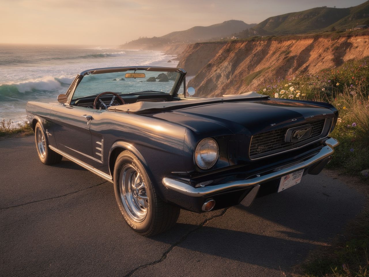 1966 Ford MUSTANG cabriolet 289 boite manuelle 4, int Pony