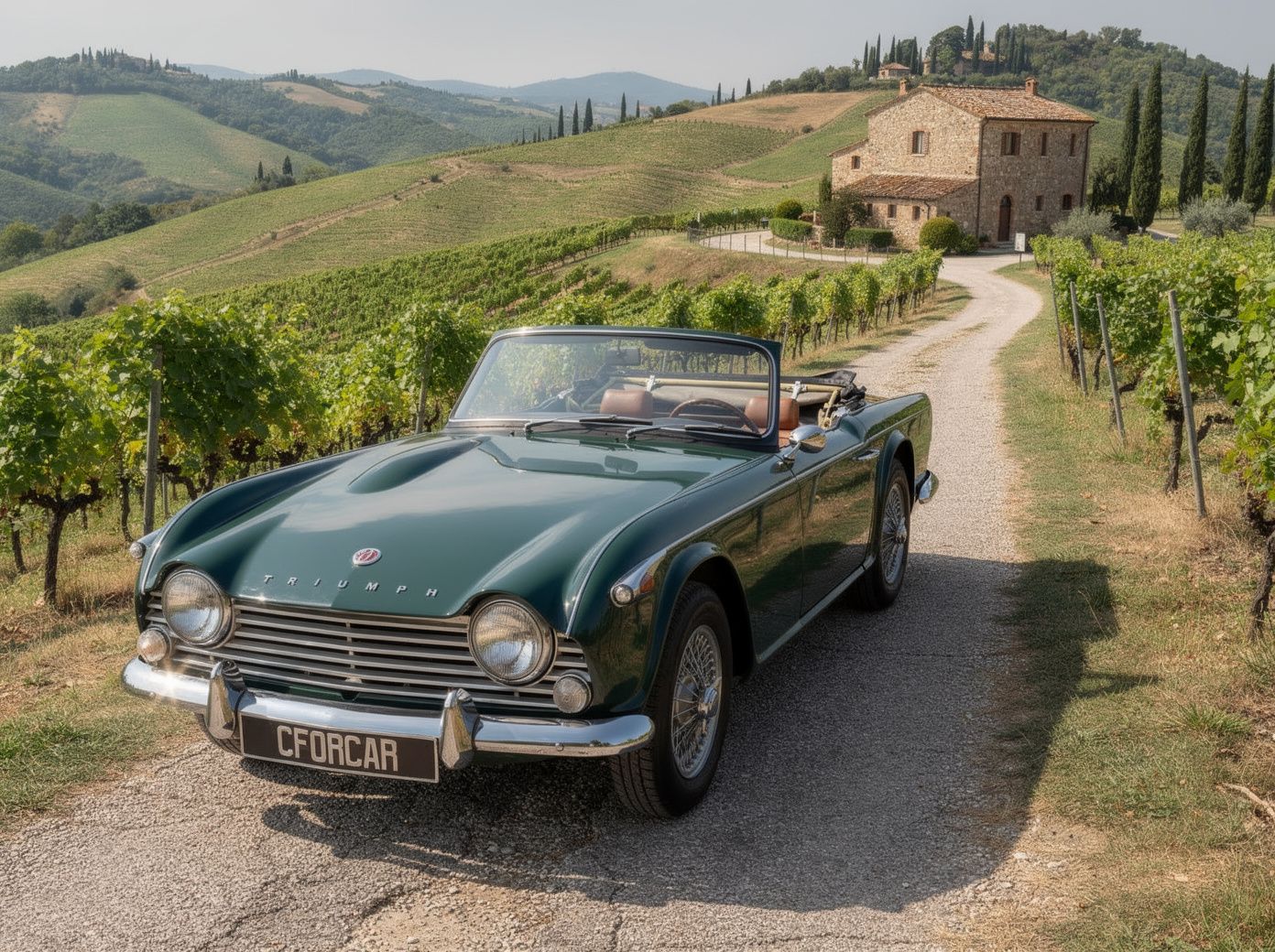 1966 Triumph TR4a IRS intérieur Havane