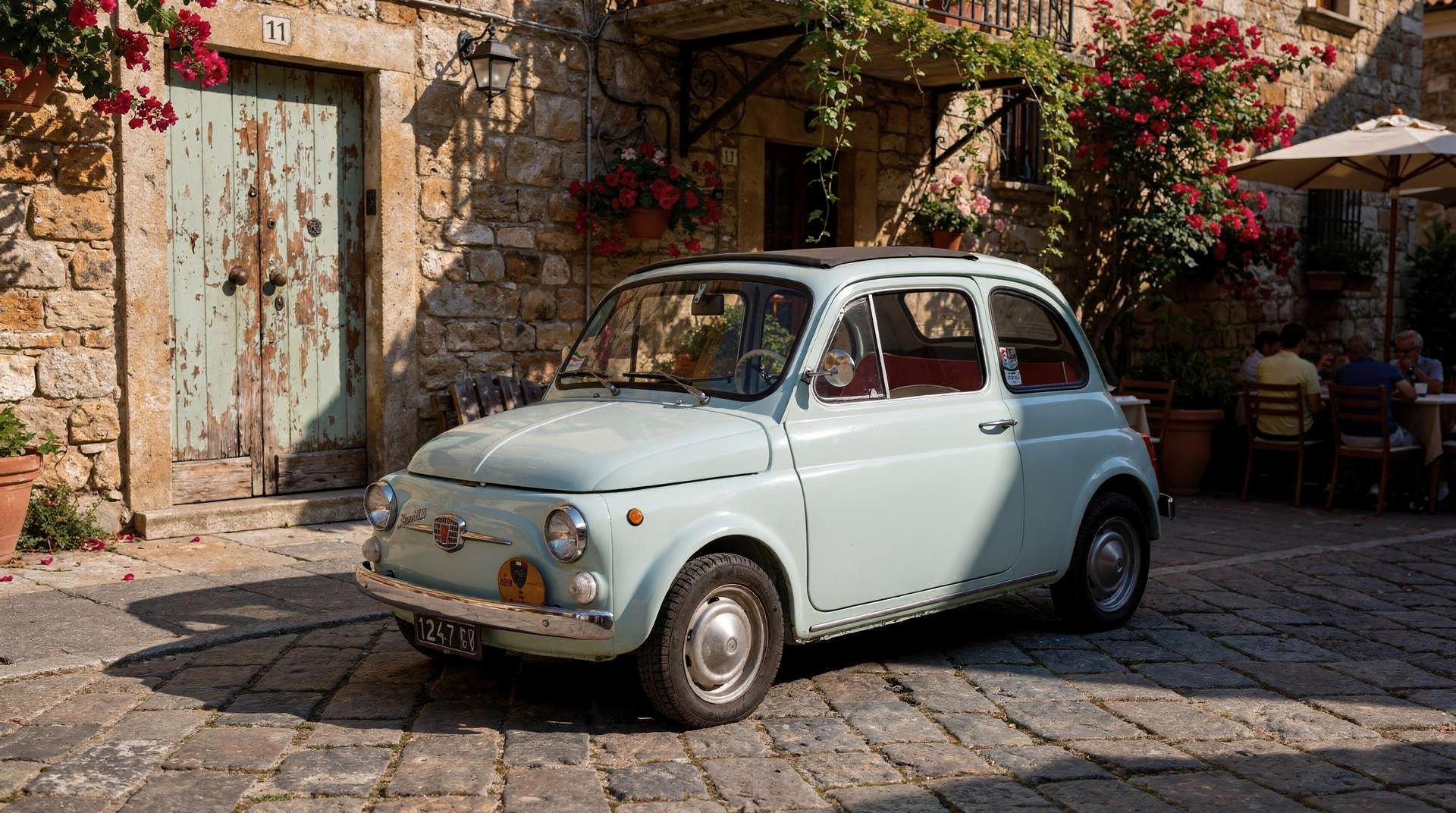 Fiat 500F targa oro 