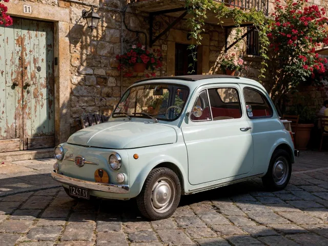Fiat 500F targa oro